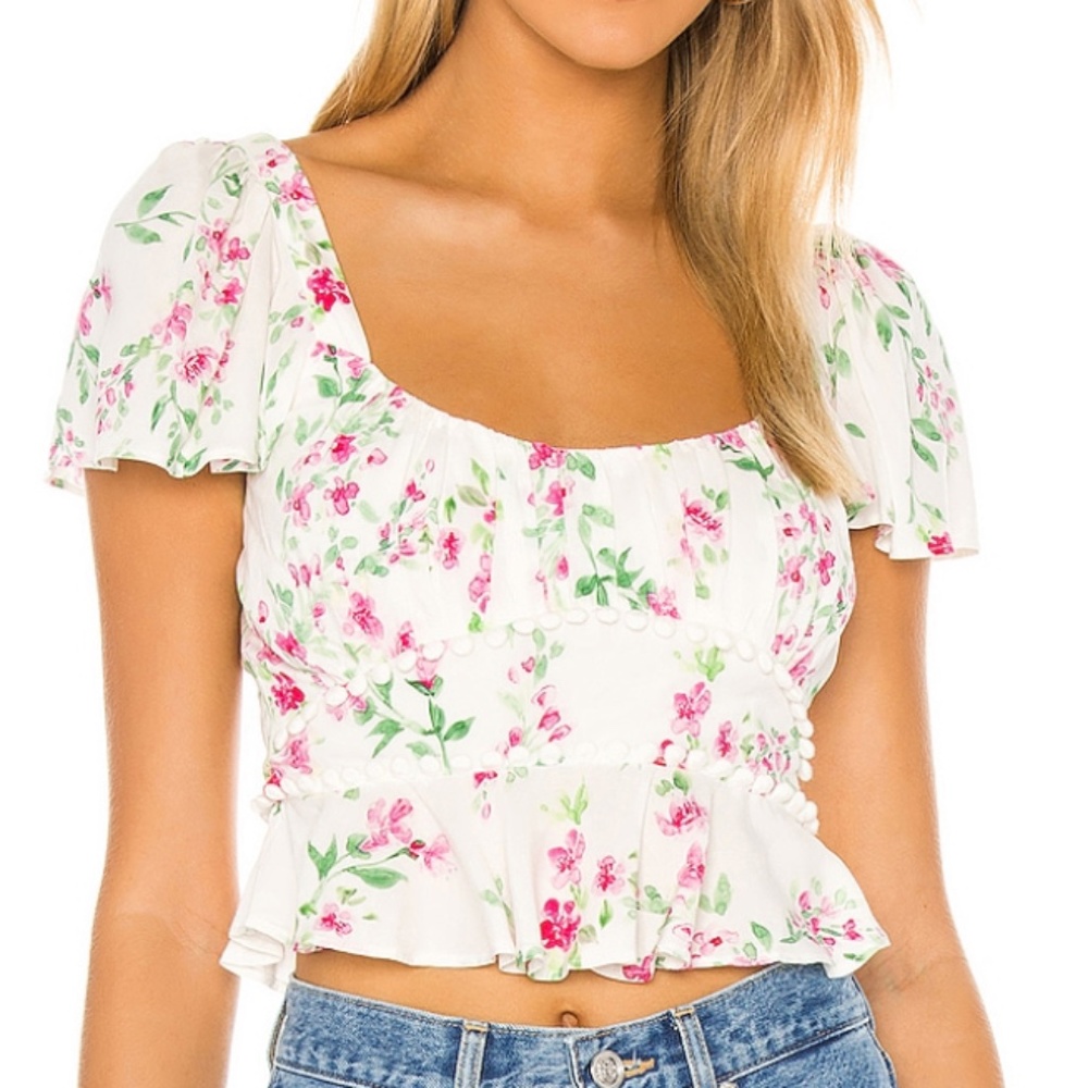 Majorelle Woodbury Top in White Raspberry